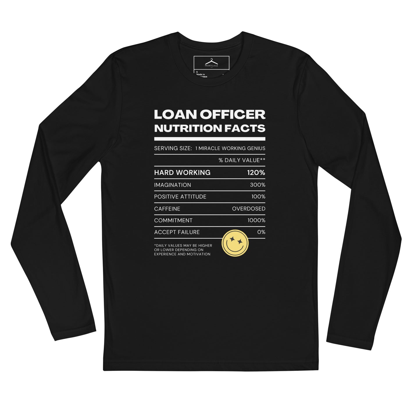 NUTRITION FACTS Men's Long Sleeve